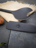 salad spoons handle detail and maker's mark