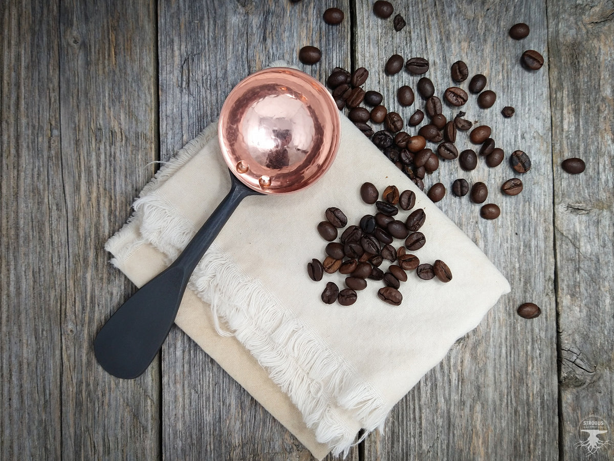 Cuillère à café en acier inoxydable forgé et cuivre – Strobus Forge