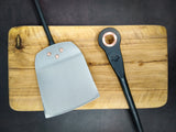Ensemble spatule et fourchette pour le grill forgé à la main en acier inoxydable et cuivre