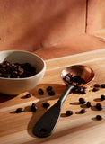 Hand forged stainless steel and copper coffee scoop