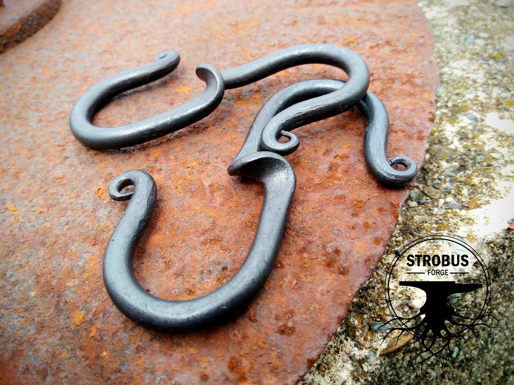 Set of 3 hand forged S hooks 3, Blacksmith made, Wrought ir - Inspire  Uplift