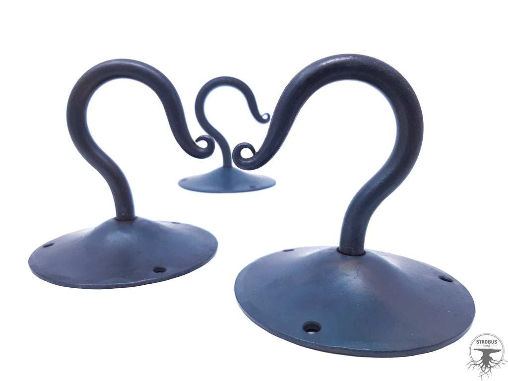 Hand forged flanged ceiling hook – Strobus Forge